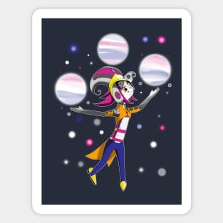 Flamboyant Juggler of Space Sticker
